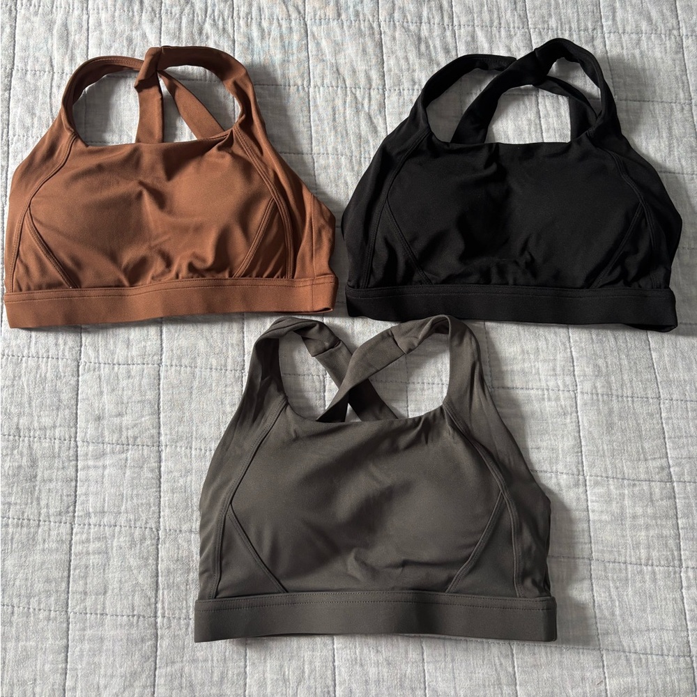 lululemon athletica Sports Bras in Black, Brown, and Gray